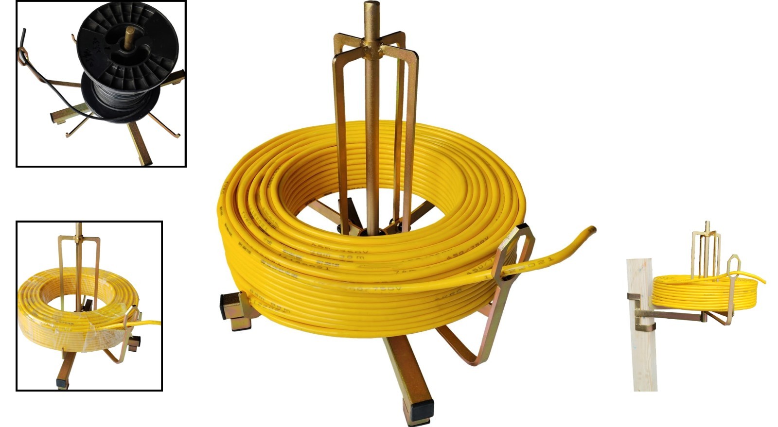 Ruipai Folding Wire Spool Rack Floor Or Stud Mounted Cable Dispenser