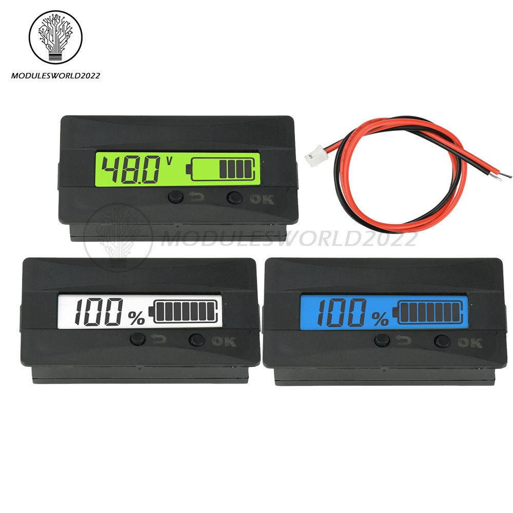 DC 9-120V Universal LCD Digital Battery Voltage Meter & Battery Level Indicator