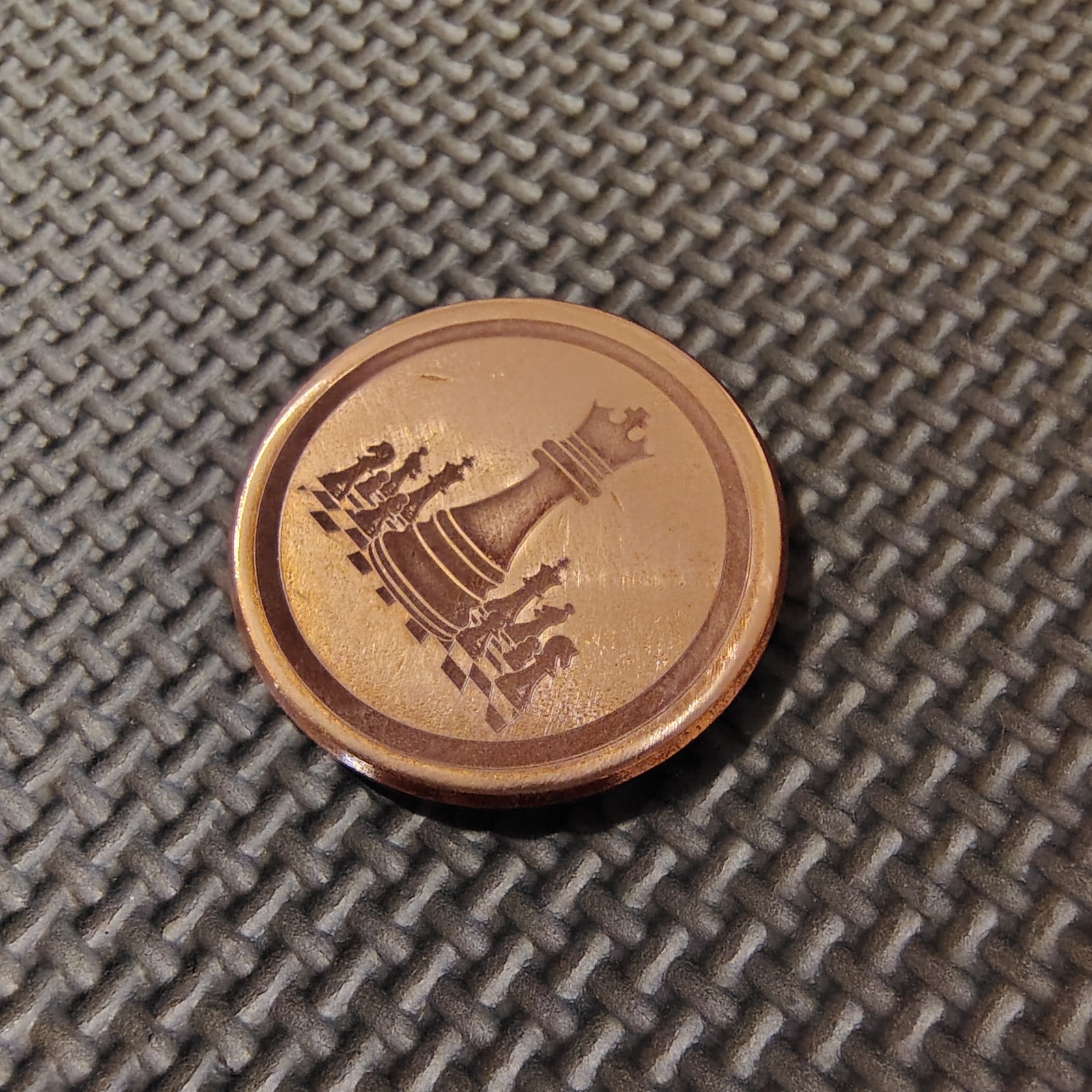Custom Boutique Copper Engraved Chess Board Worry Coin Golf Ball Marker 1.5"