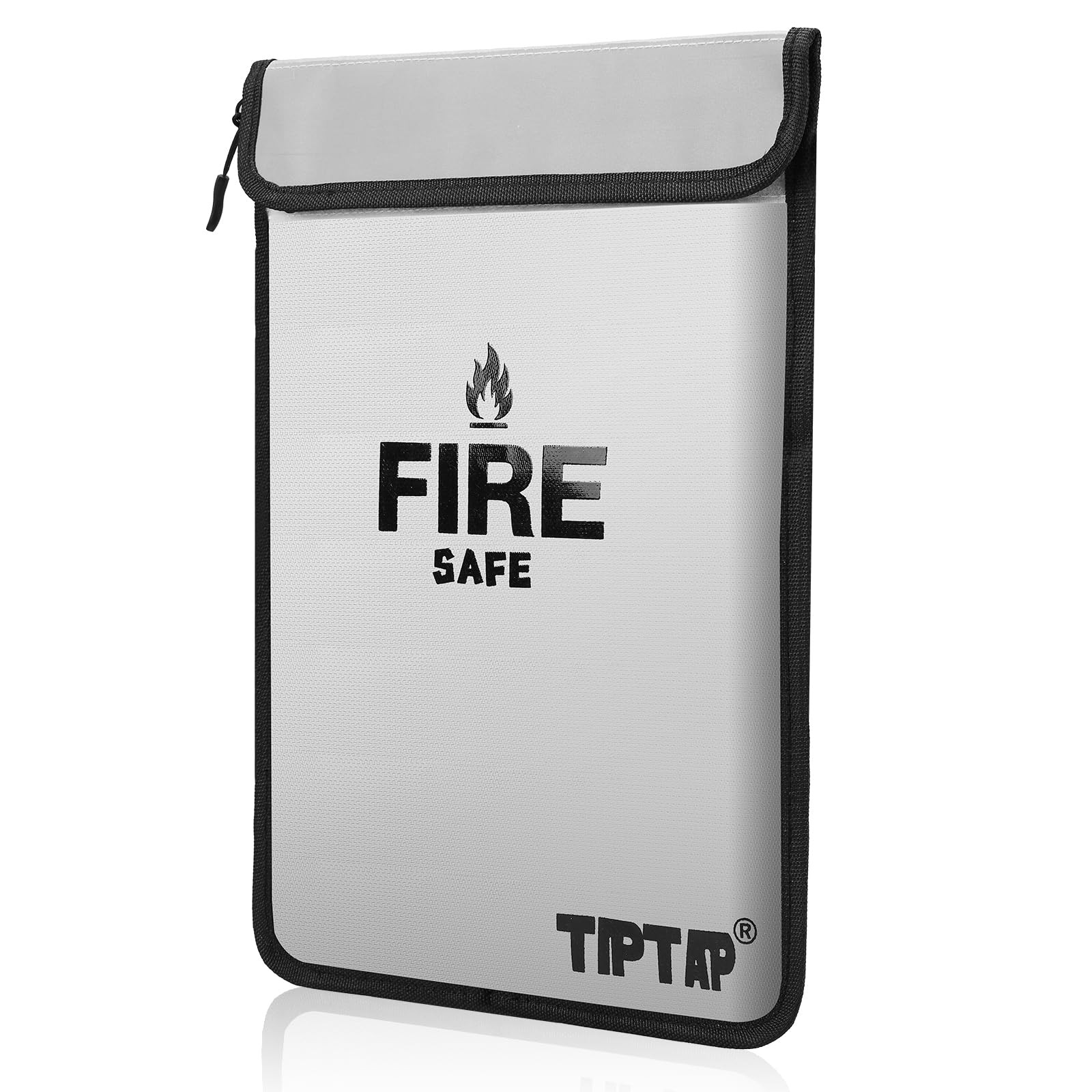 TIPTAP Fireproof Document Bag with Two Pockets, 11x15IN Waterproof Silver