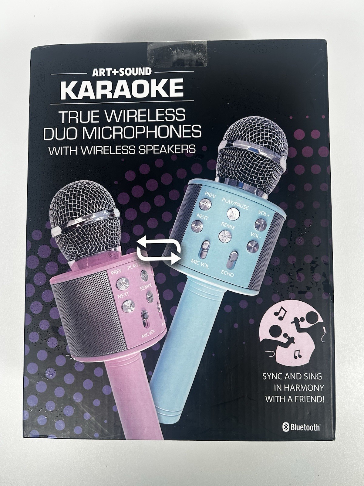 Art+Sound KARAOKE True Wireless Duo Microphones w/ Wireless Speakers Bluetooth