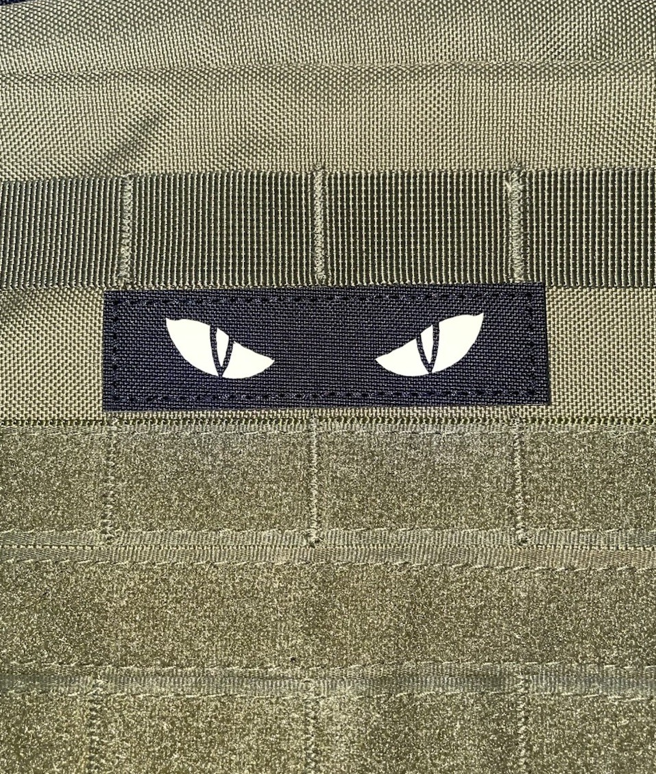 Reptile Cat IR Glow Eyes morale Tactical infrared patch Hook Loop Black