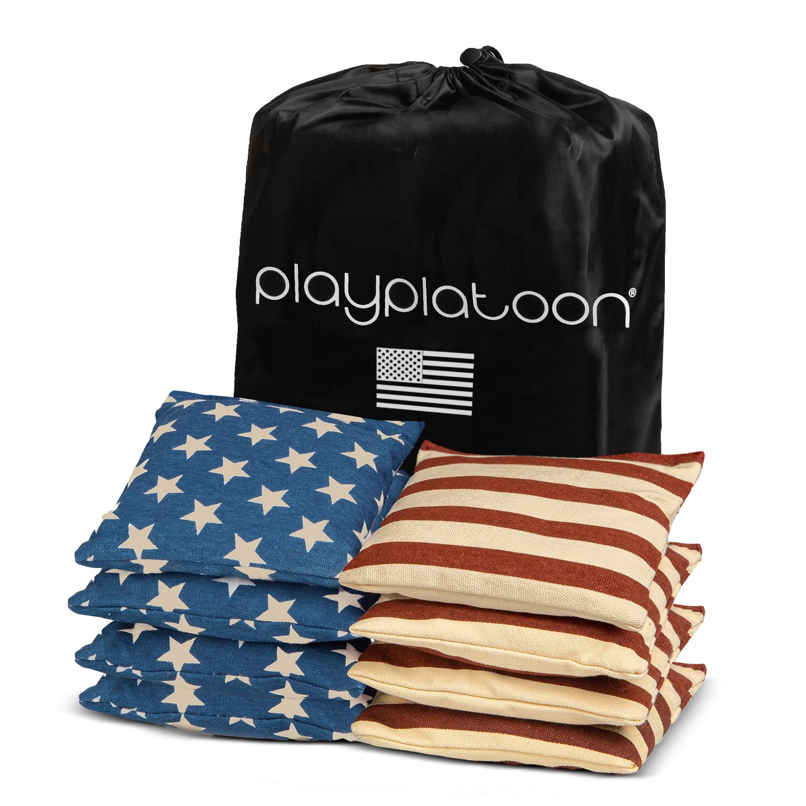 Play Platoon Premium Weather Resistant Cornhole Bags - Stars and Stripes
