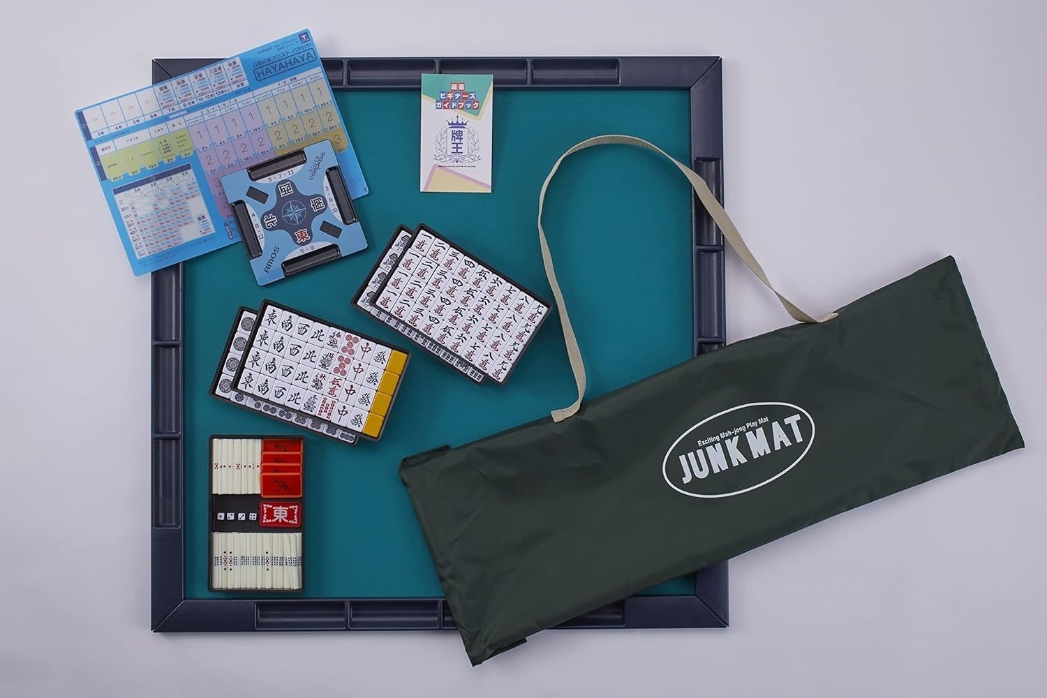 Mahjong Set AMOS Junk Mat Prime Gear full set mat tiles sticks dices bag