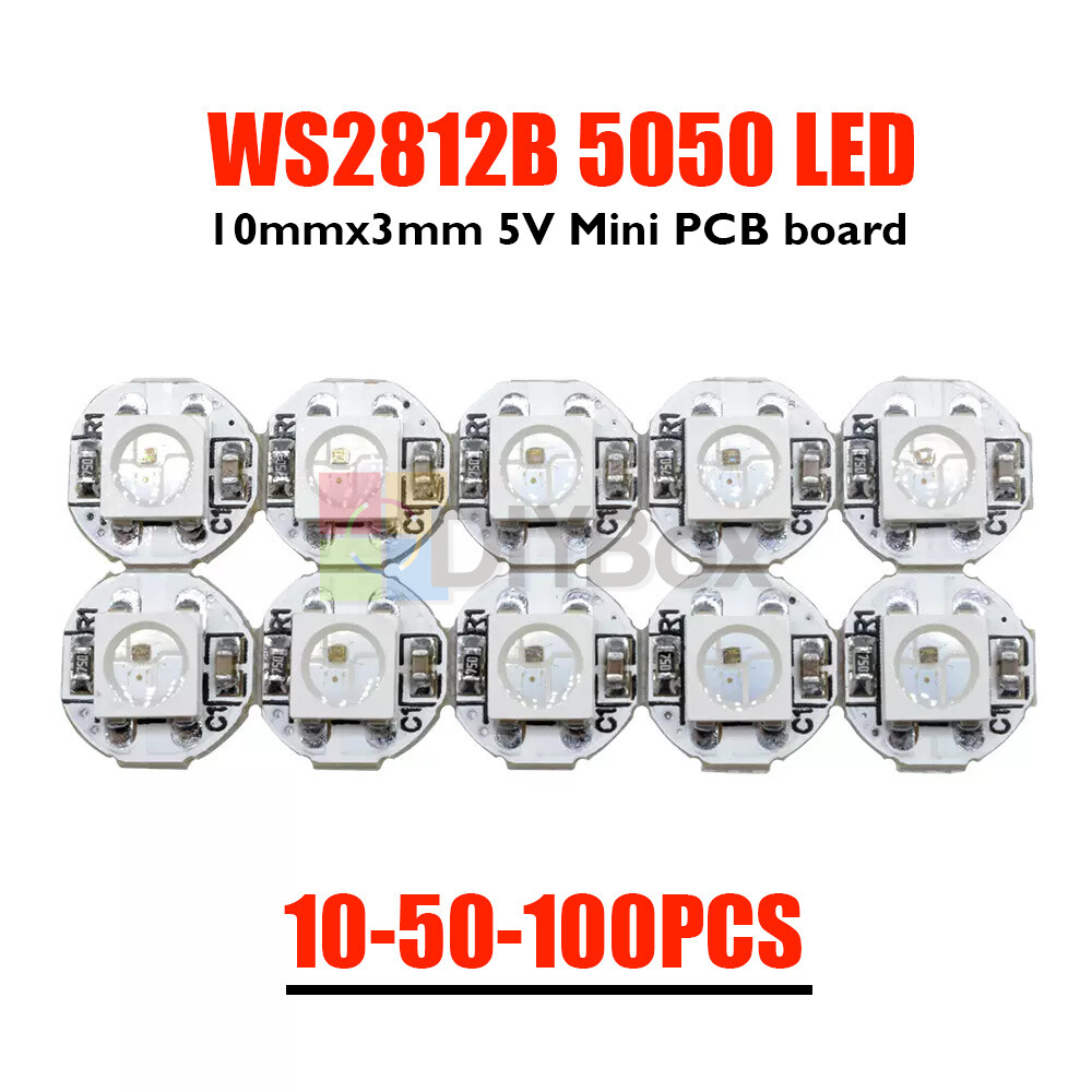 10mmx3mm 5V Mini PCB board WS2812B WS2811 IC SMD 5050 RGB LED light Full Color