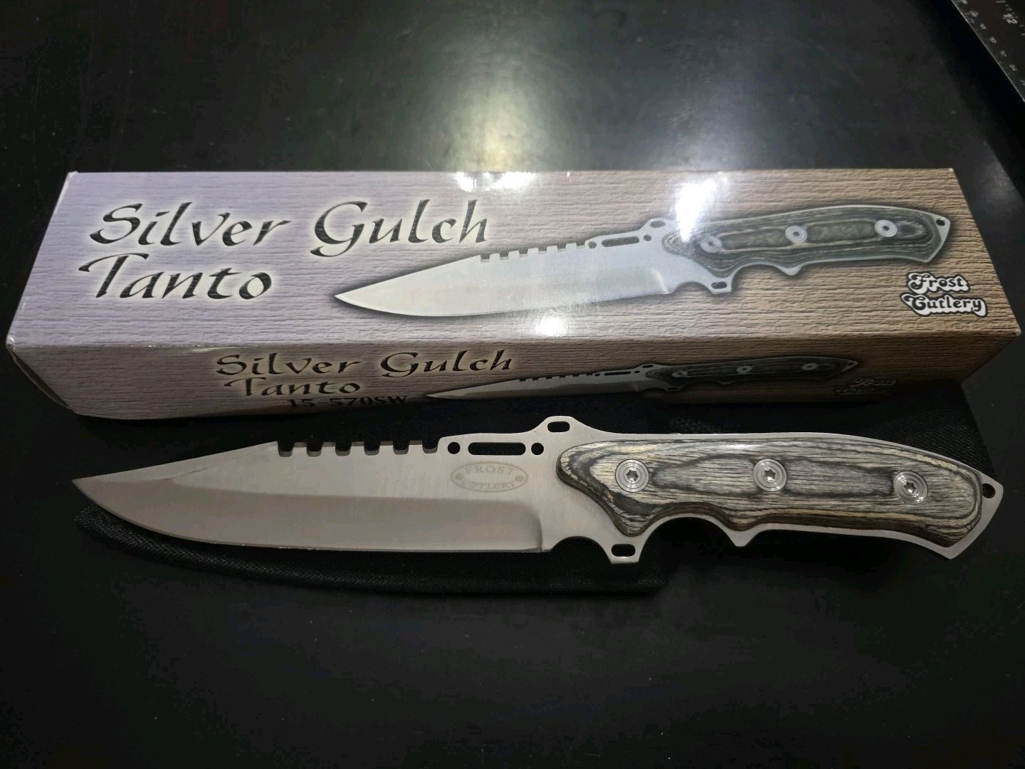 Frost Cutlery Silver Gulch Tanto With Sheath