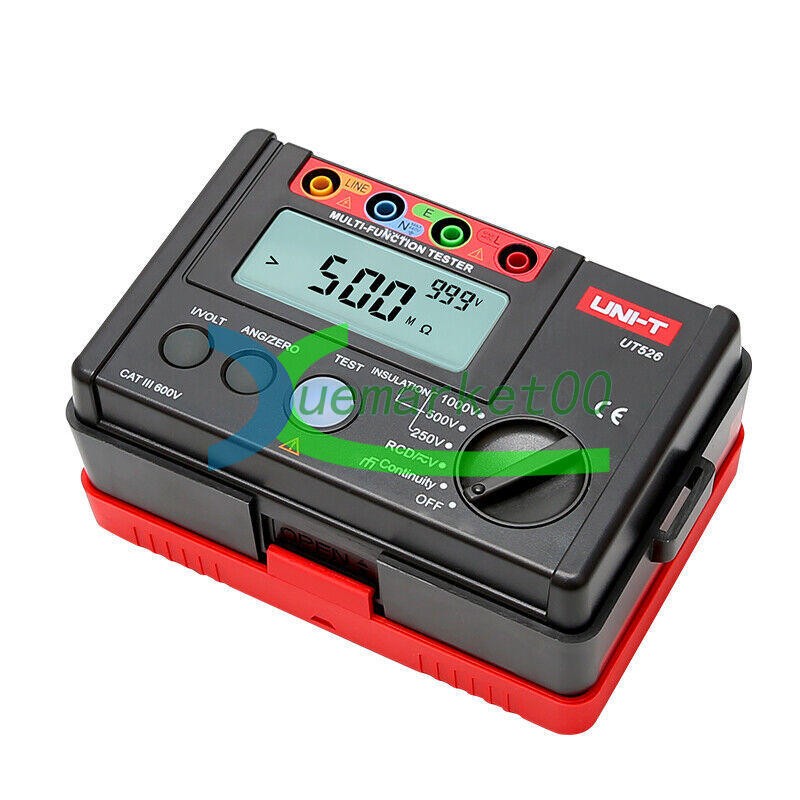 UNI-T UT526 Electrical Insulation Tester1000V 500MΩ RCD Test Continuity VAC/DC