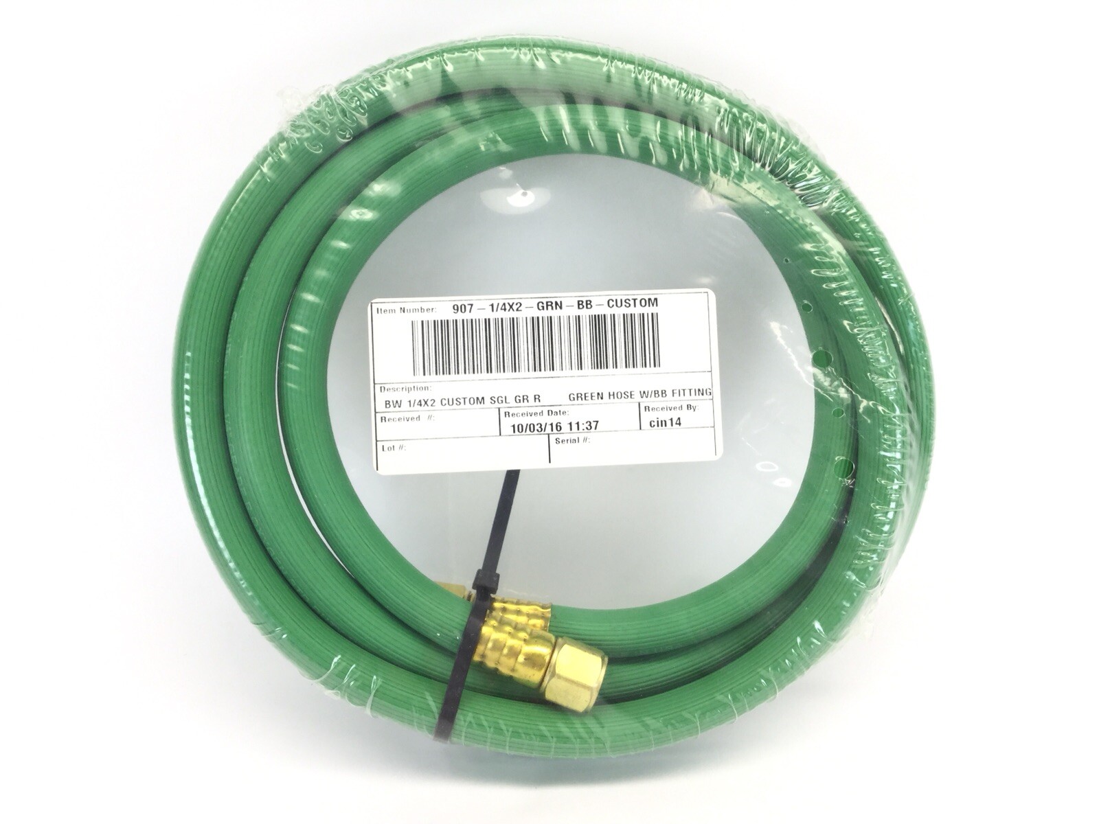 Continental ContiTech 1/4" R Grade : STD duty : 200 PSI Oxygen Hose 8ft BB