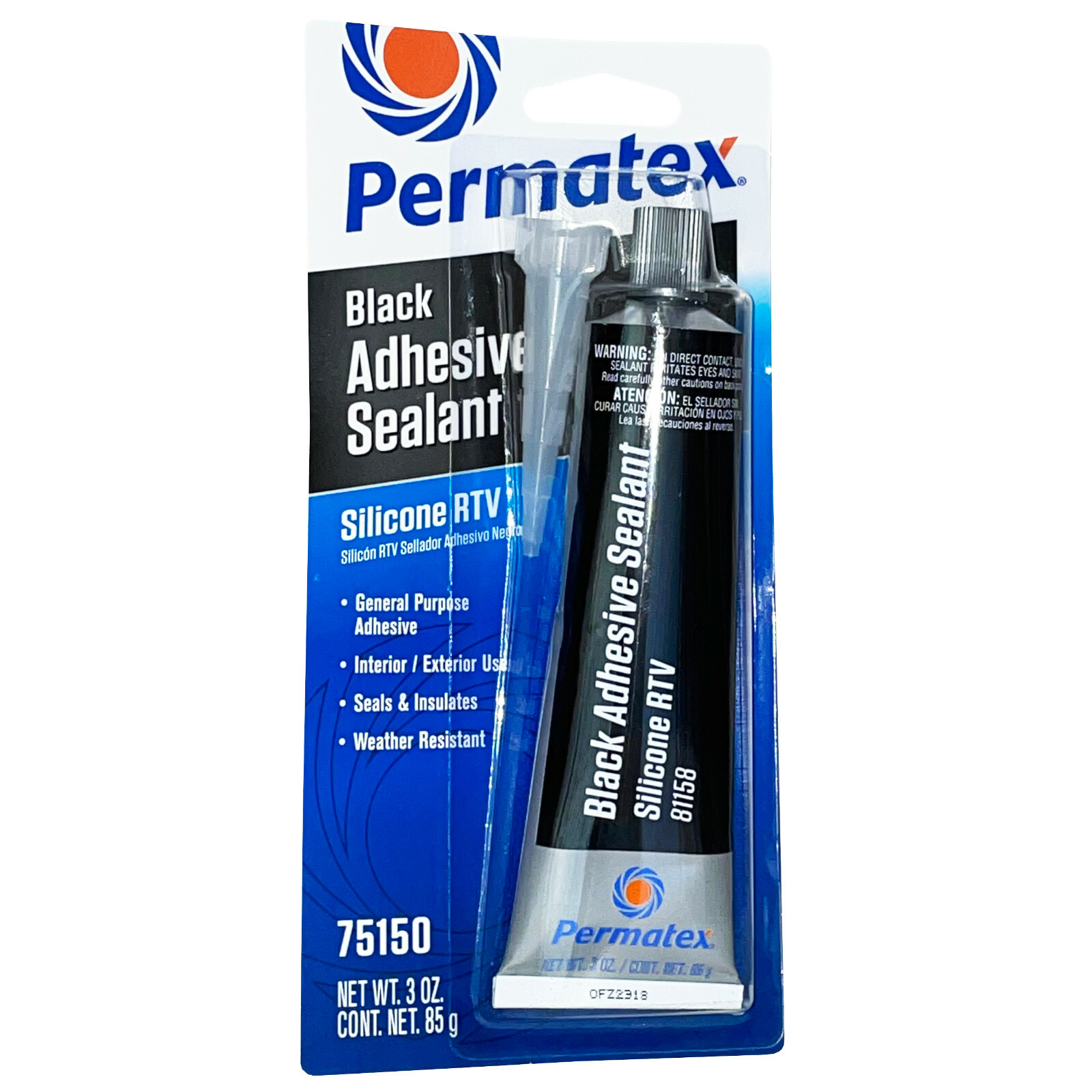 Permatex ADHESIVE SEALANT BLACK SILICONE WEATHER RESISTANT Auto Moto Marine RTV