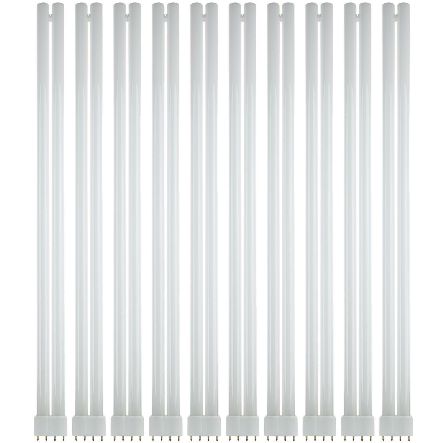 10 Pack Sunlite 50 Watt FT 4-Pin Twin Tube, 2G11 Base, Warm White