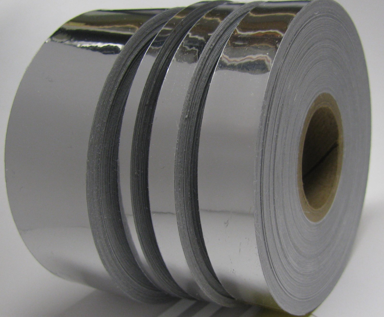 Silver Chrome Vinyl Tape, Pick any Size, POLYCHROME Bright Shiny Mirror Plastic