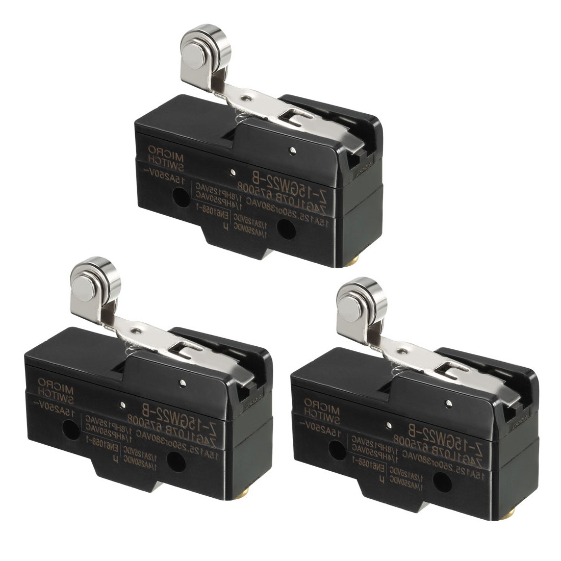3PCS Z-15GW22-B 1NO + 1NC 3Terminals Hinge Roller Lever Micro Action Switches