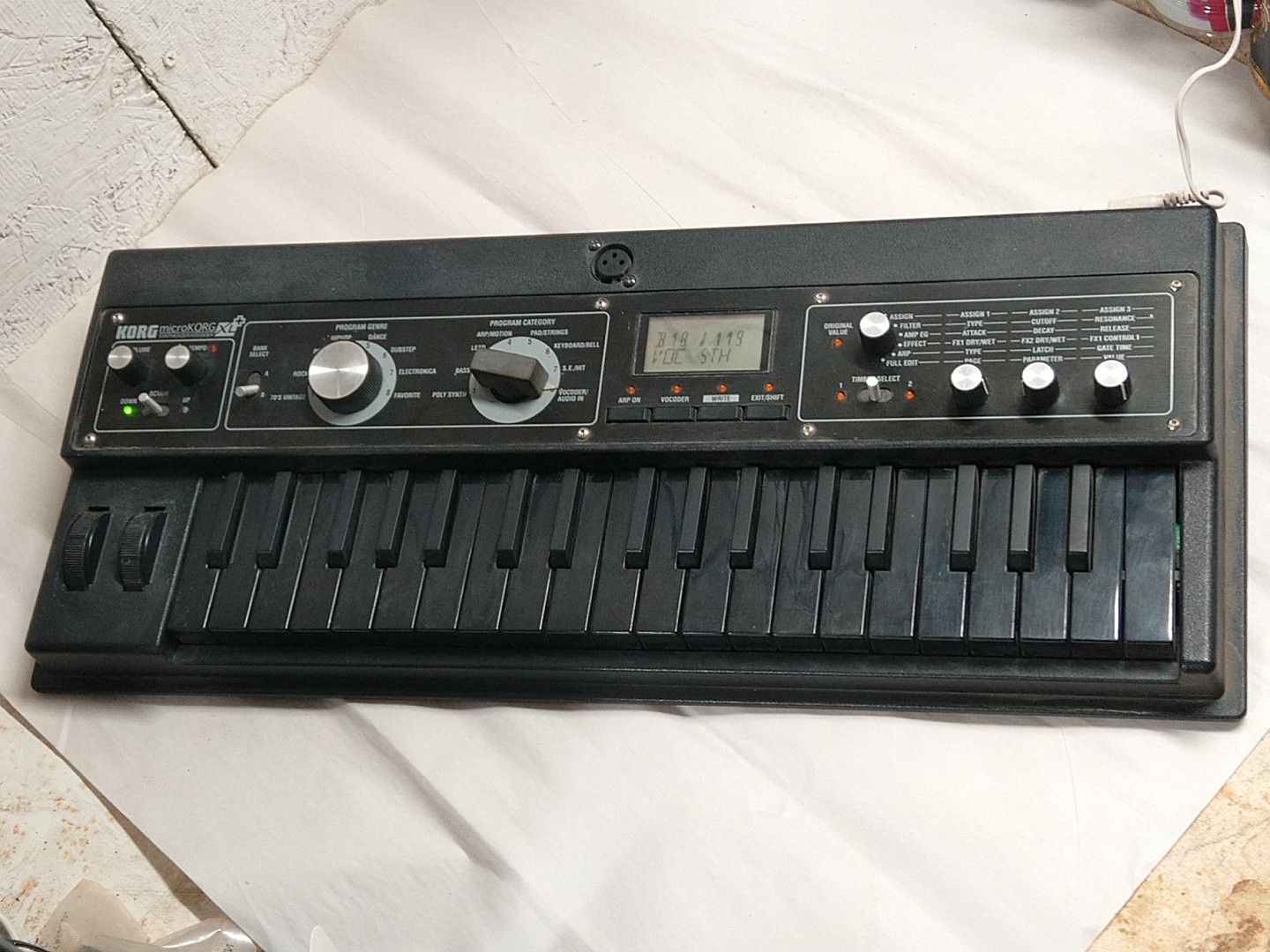 KORG MKXL+ microKORG Synthesizer Vocoder plus Power adapter+upgraded knob Tested