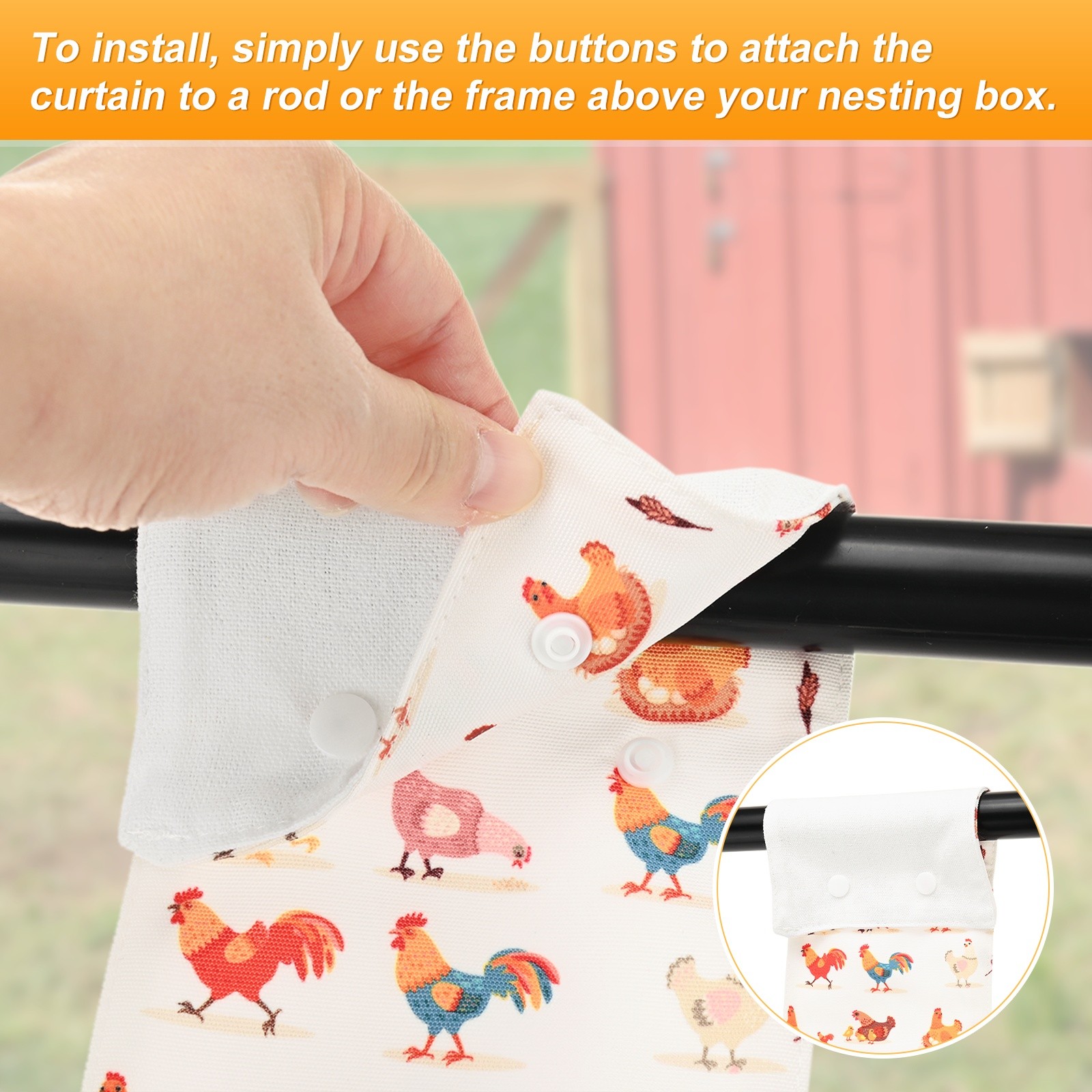 6-Pack Chickens Nest Box Curtains for Laying Eggs/Windproof/Lightproof[White 1]