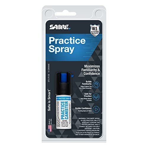 SABRE Practice Pepper Spray Keychain Free Design 10 ft Range Safety Training