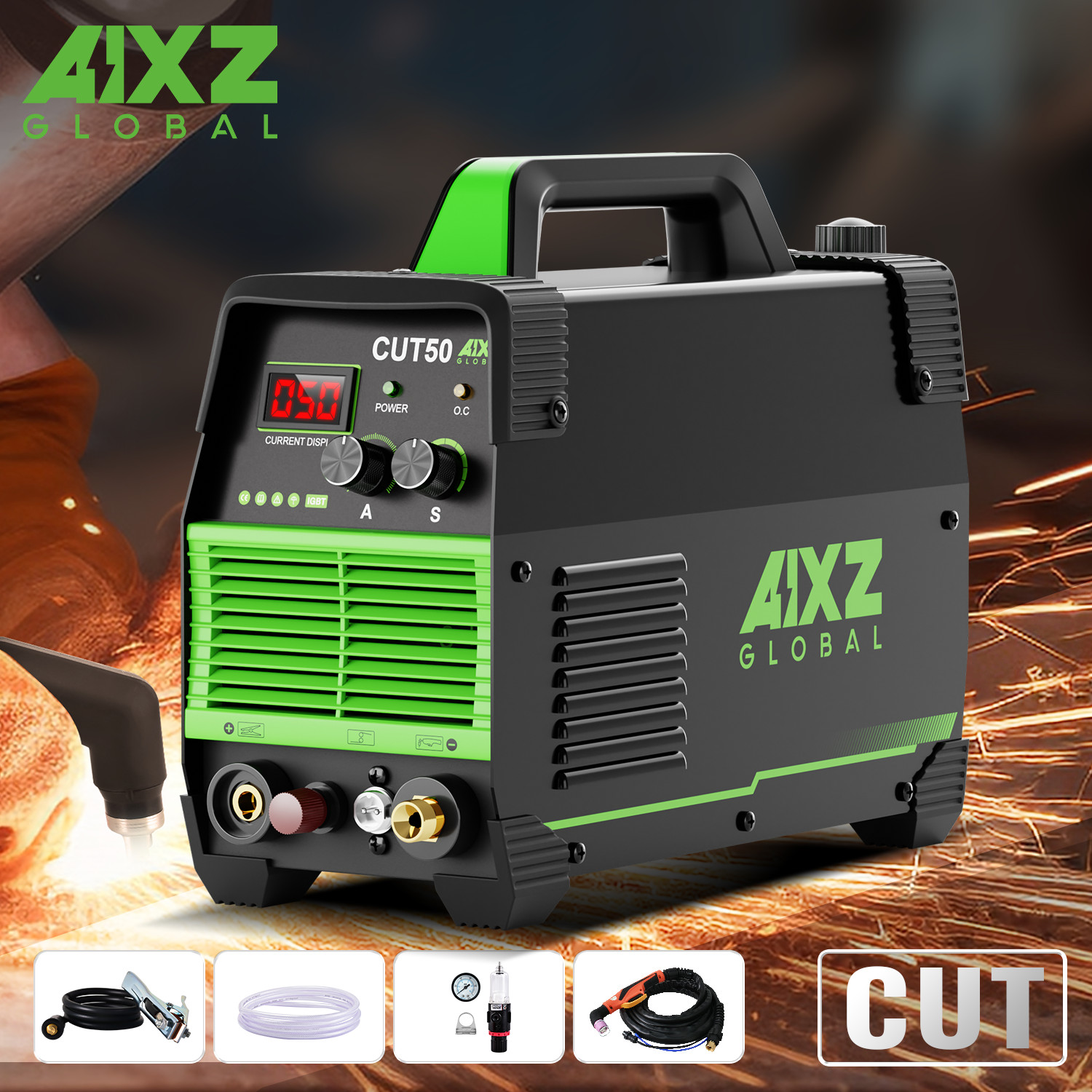 50Amp Dual Voltage Plasma Cutter Non-Touch Pilot Arc HF Cutting 80% Duty Cycle