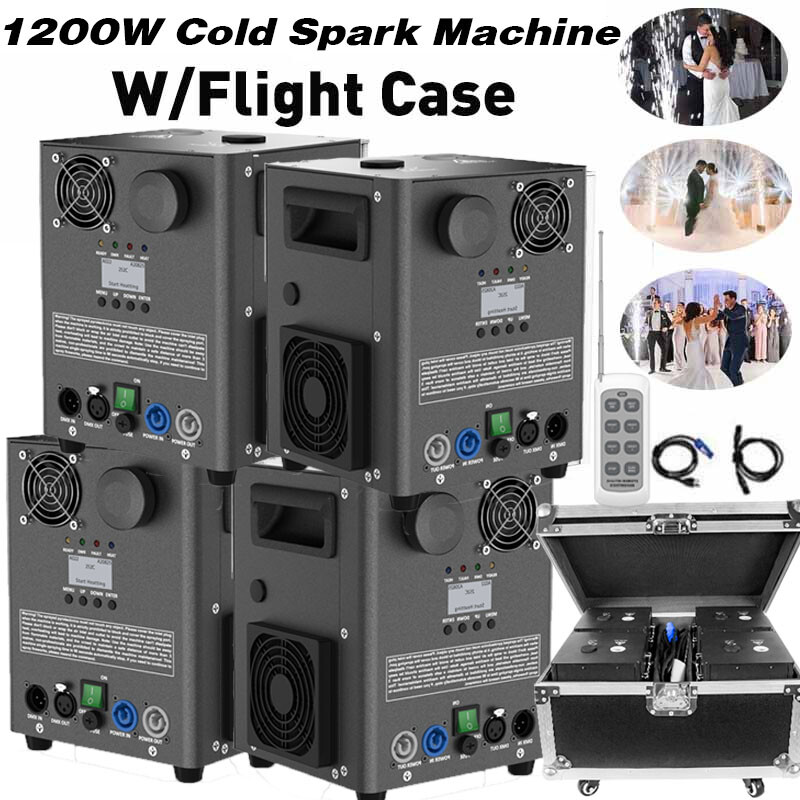 1200W Cold Spark Machine Stage Effect DMX Firework DJ Event Party Wedding W/Case