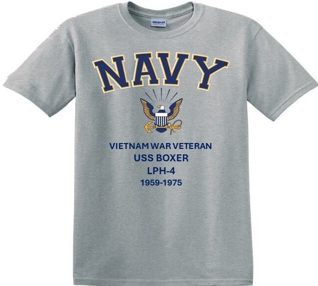 USS BOXER  LPH-4 * VIETNAM WAR* EAGLE *T-SHIRT. OFFICIALLY LICENSED