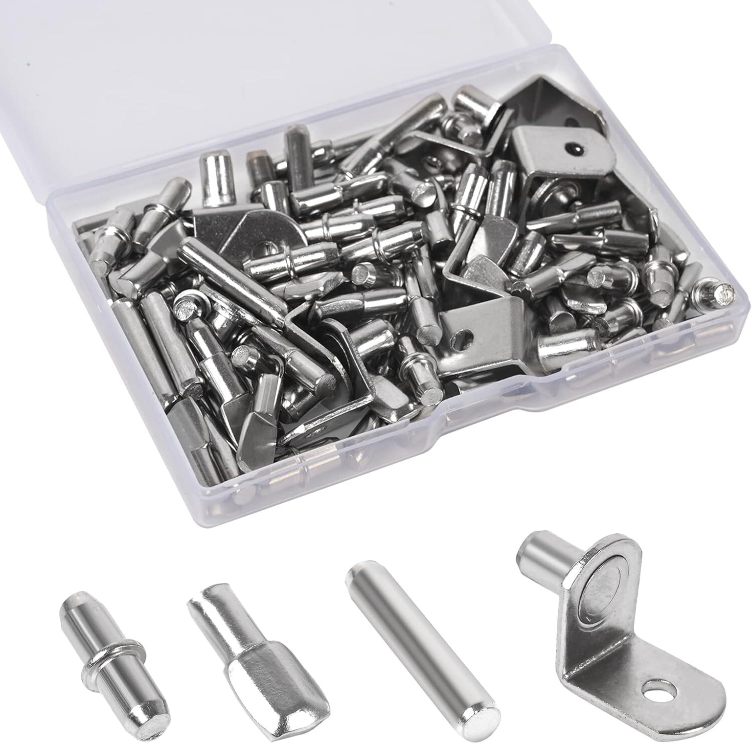 100Pcs Shelf Pegs for Shelves, 4 Styles Shelf Pins Kitchen Cabinet Shelf Pegs...