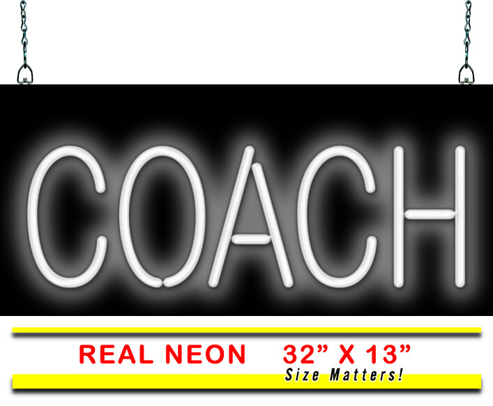 Coach Neon Sign | Jantec | 32" x 13" | Sports Leadership Coordinator