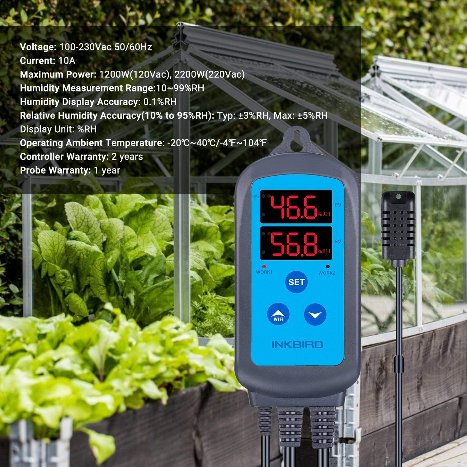 Inkbird Digital WiFi Thermostats ITC-308 Humidity Controller Humidifier IHC-200