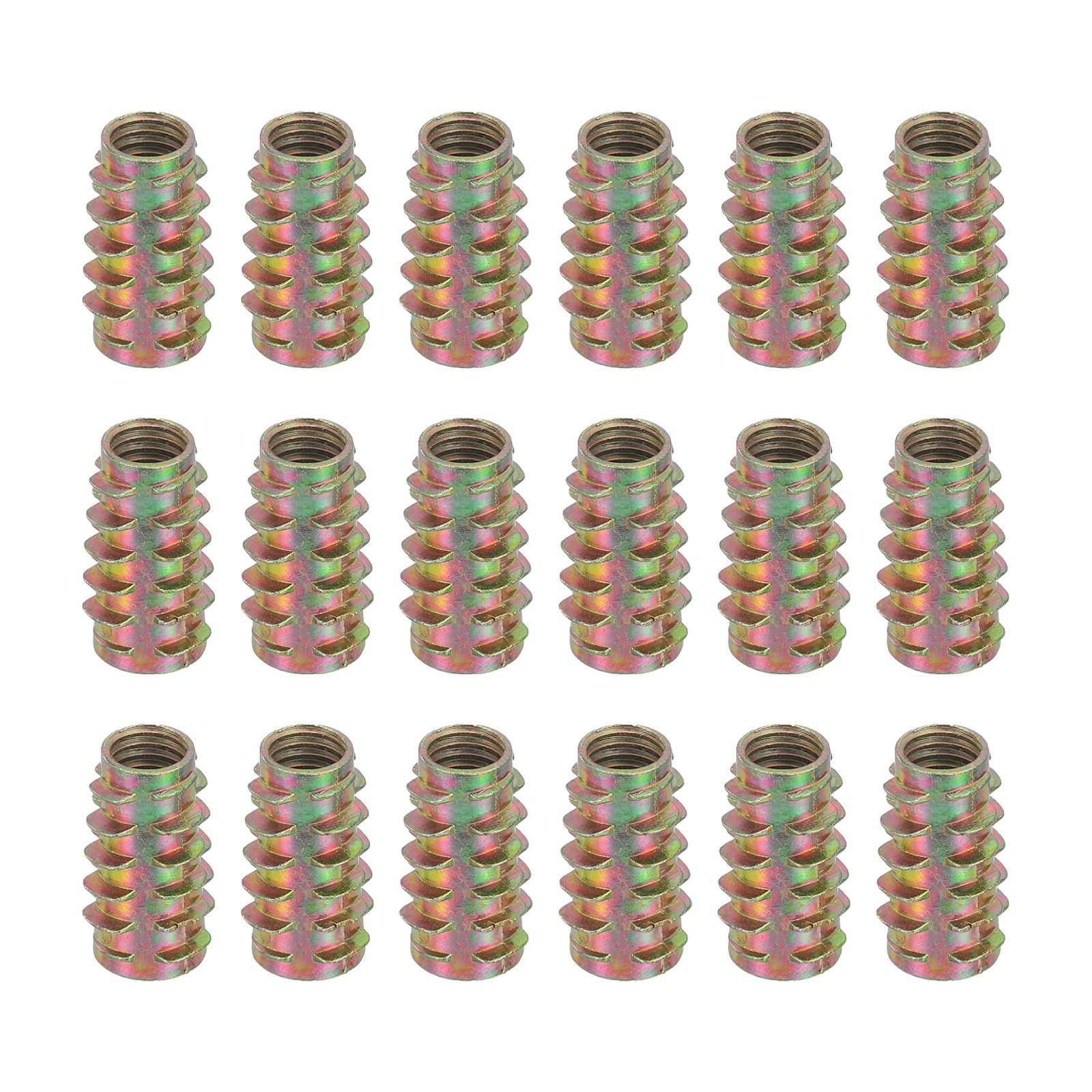 18Pcs Threaded Inserts for Wood, Zinc Alloy M8 Hex-Flush Thread Inserts 25mm