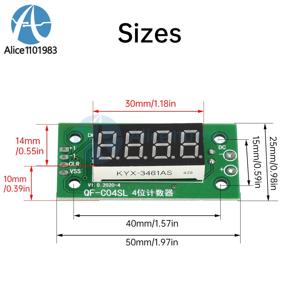 1/5/10PCS DC4-40V 0-9999 Digital Counter Module With Power Cut Memory Function