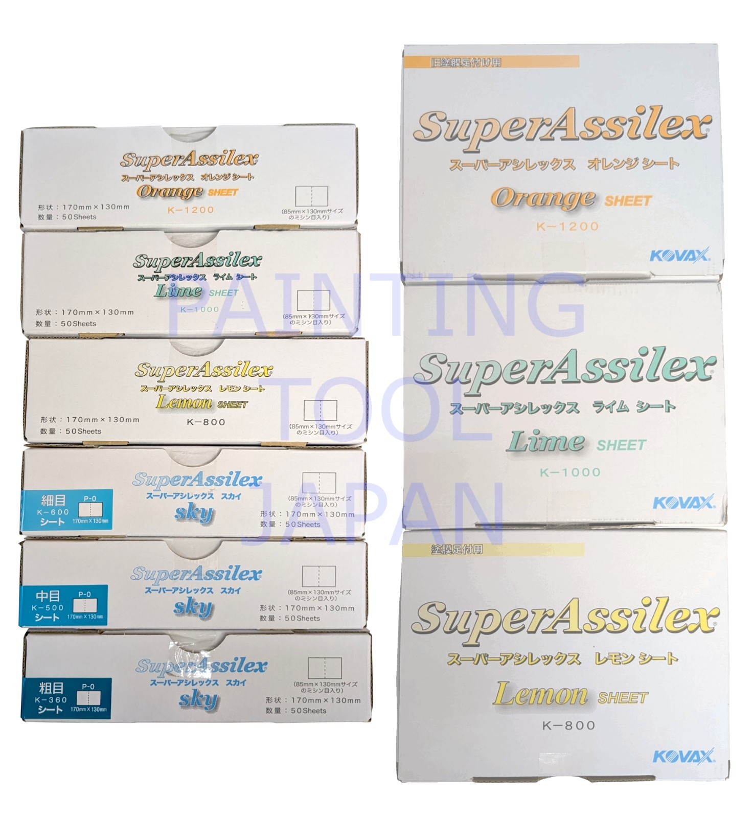 KOVAX Super Assilex Sheet Eagle Abrasives Grit K-120 to K-1500 (50/box) Sanding