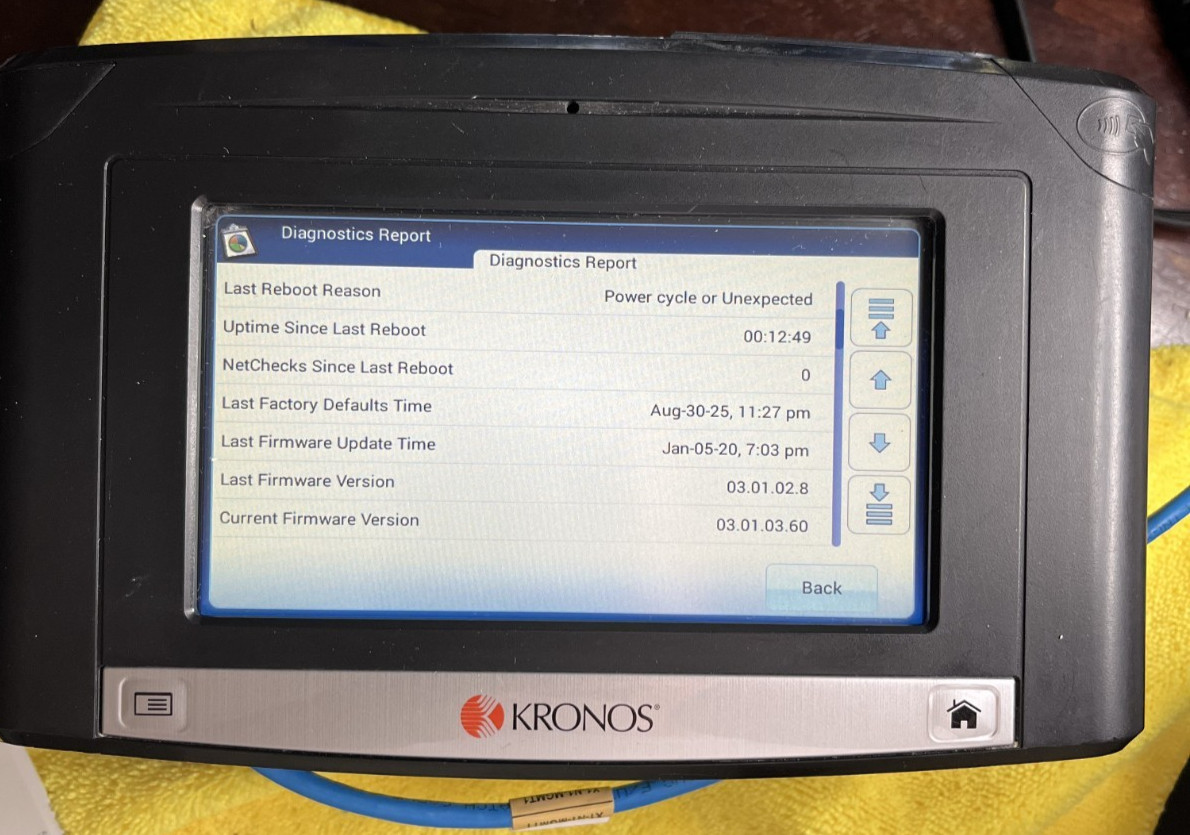 Kronos 8609100-007 InTouch 9100 Time Clock tested