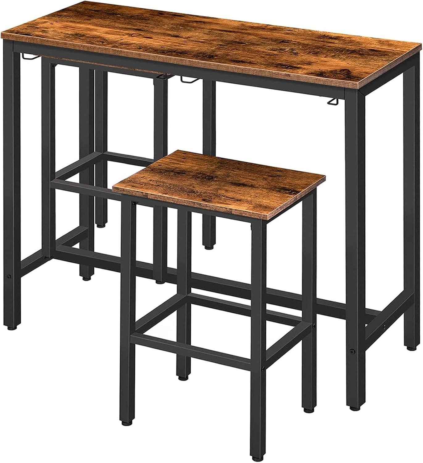 Bar Table Set Pub Tables Bar Height W/ Stools Set of 2 Bar Chairs Under Counter