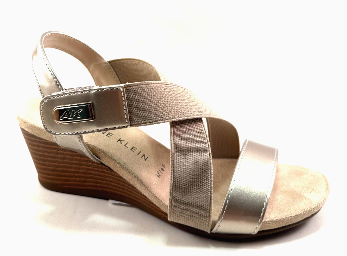 Anne Klein Bhoomi Platinum Mid Wedge Strappy Sandal