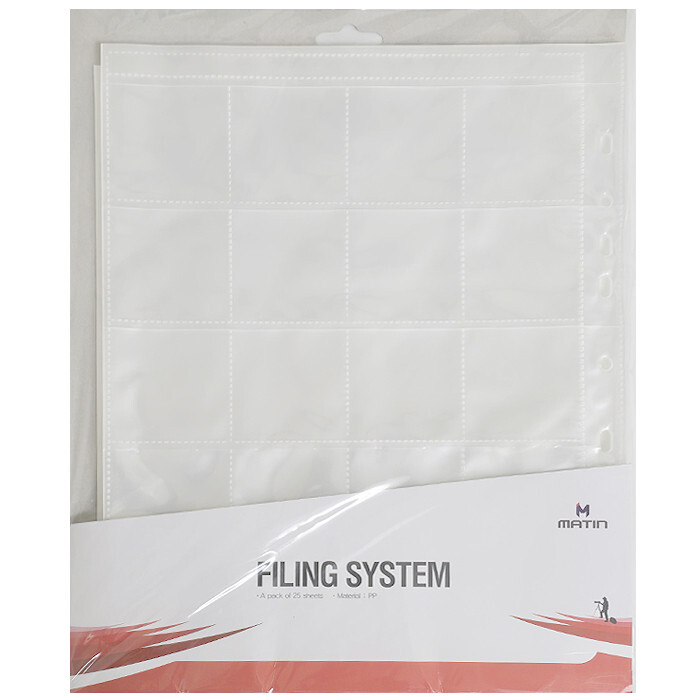 (100P) Matin SLIDE CLEAR SHEET 35mm 5X5 Film Mount Filing Archival Storage Pages