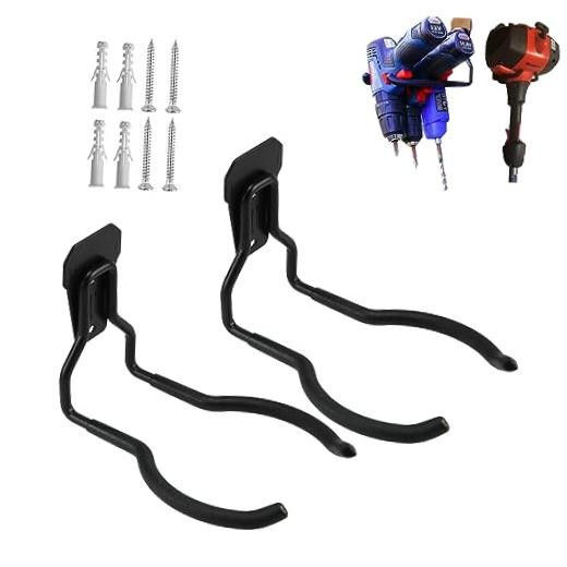 Power Tool Hanger, Weedeater Rack, Garage Wall Hooks, String Trimmer 7.5"-2 P