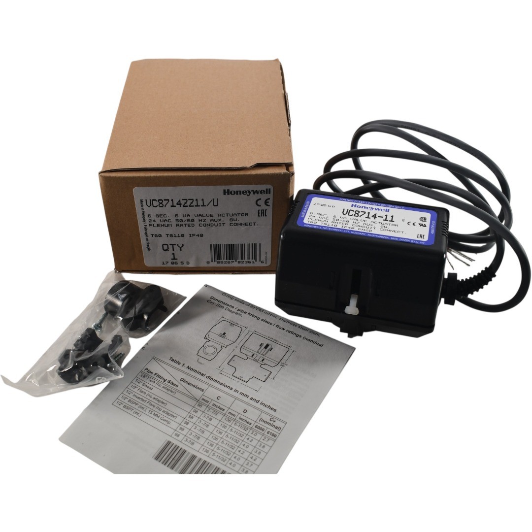 NEW Honeywell VC8714ZZ11/U 24V SPDT 6 Sec Zone Valve Actuator Aux Switch HVAC
