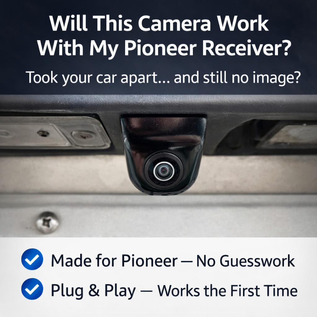 Rearview Camera For PIONEER AVH-X390BS AVHX390BS Radio Install Kit