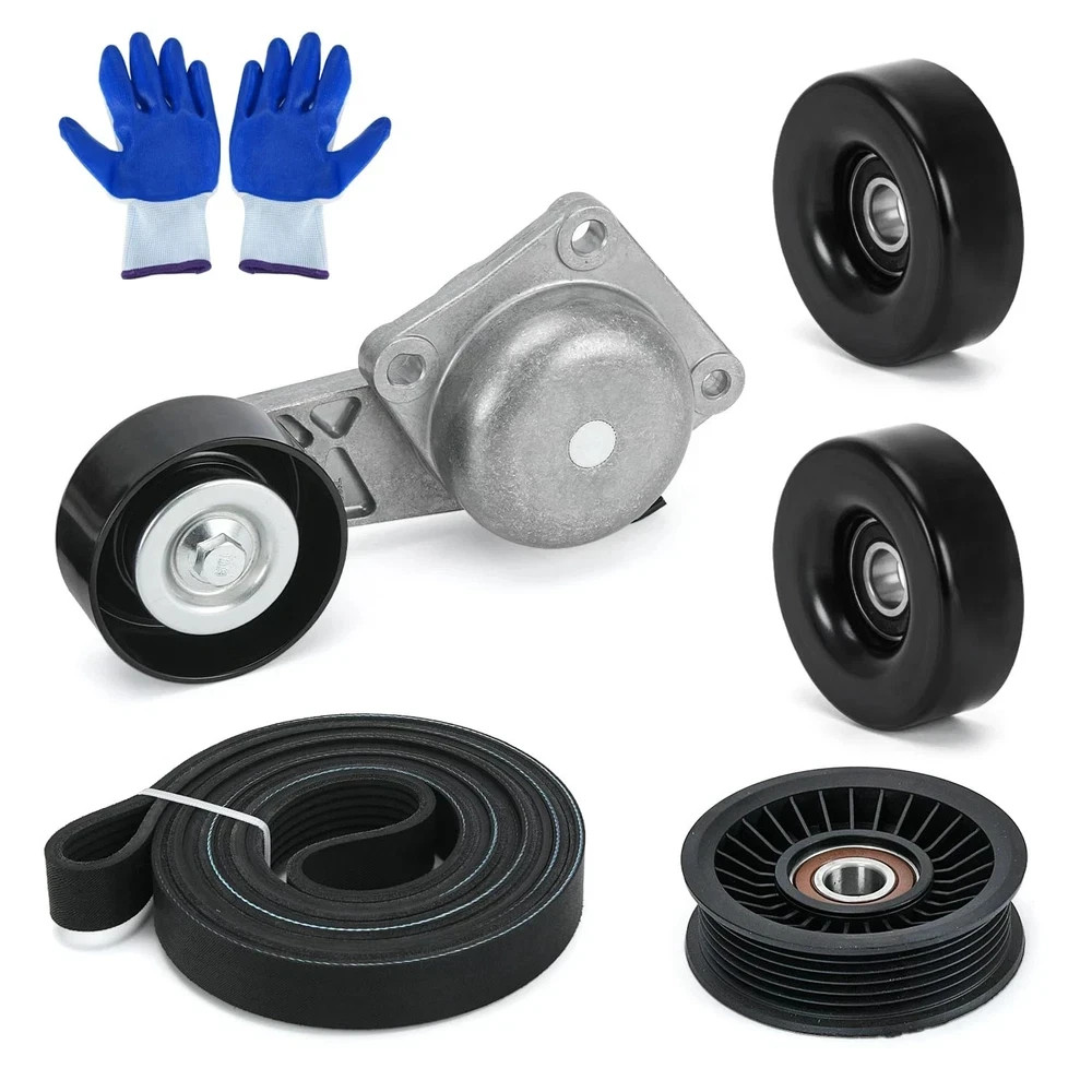 38274 Serpentine Belt Drive Kit Tensioner & Idler Pulley Fits for Ford Expeditio