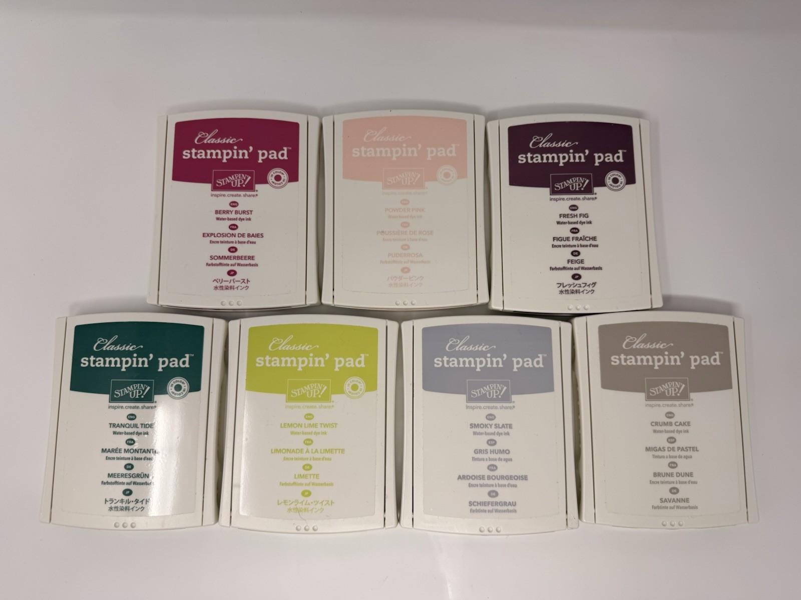 Stampin Up Classic Stampin Pad Lot of 7 Ink Pads Assorted Colors