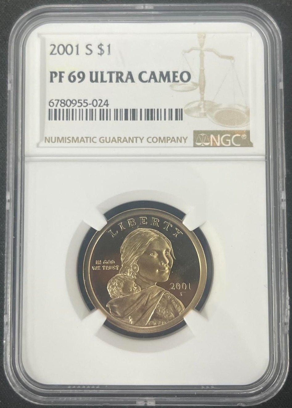 2001 S Sacagawea $1 NGC PF 69 Ultra Cameo