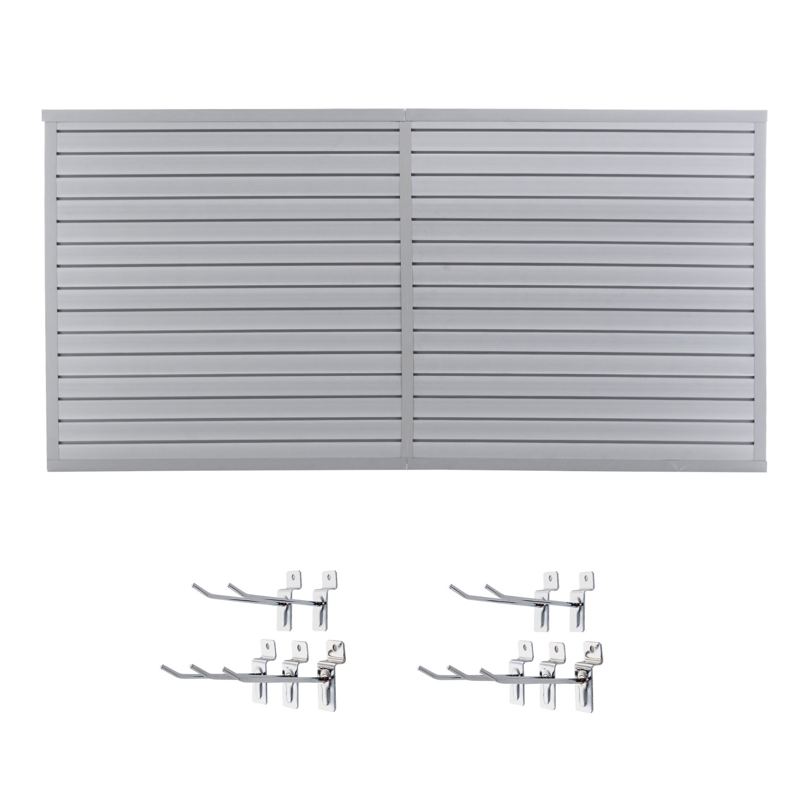 8 x4 PVC Slat Wall Paneling Interlocking Slatwall Panels Garage Storage - Hooks