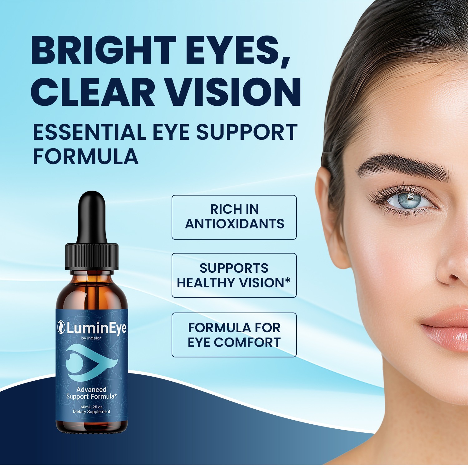 (2 Pack) LuminEye Drops Eye Support Supplement – LuminEye Liquid Vitamins Health
