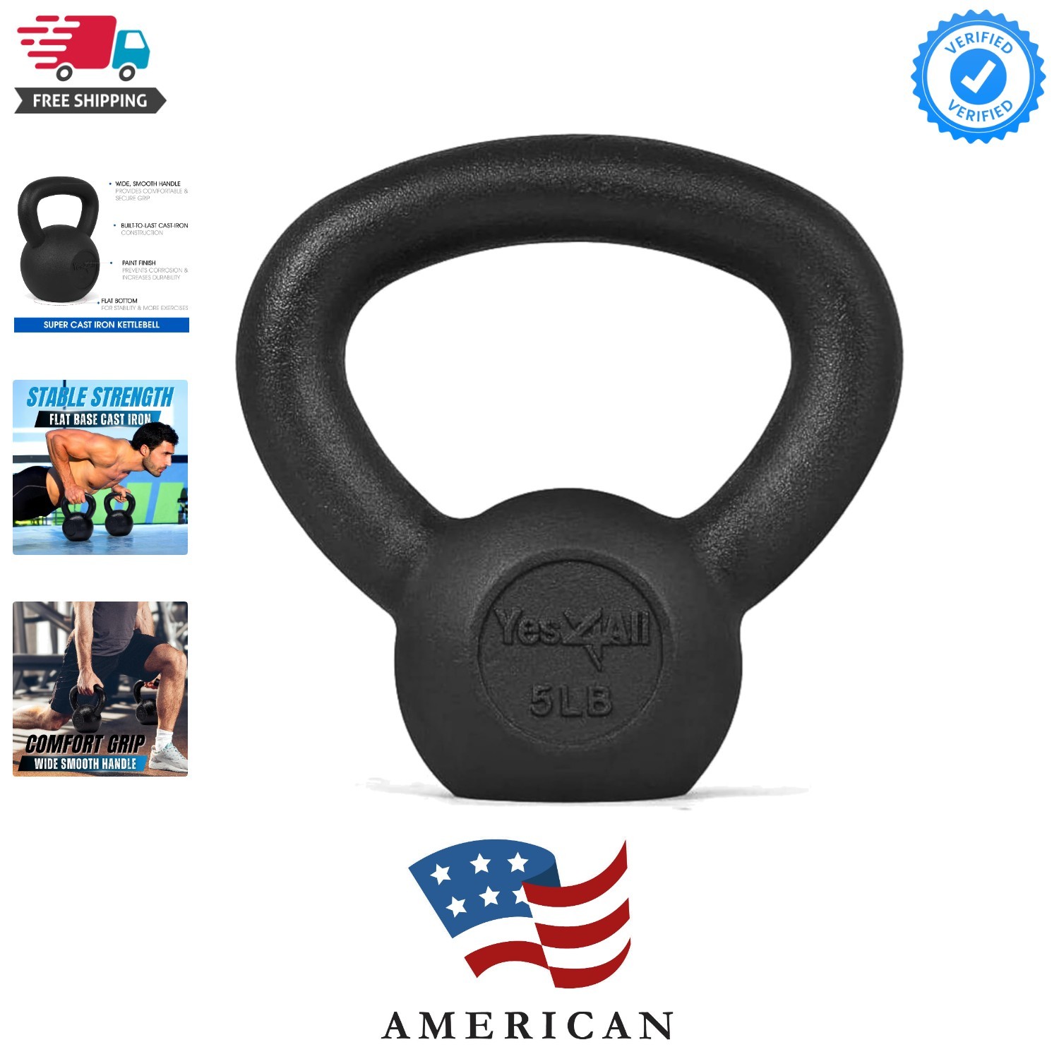 Cast Iron Kettlebell, Strength Training Kettlebells 5-80 Lb 5,10,15,20,25,30,...