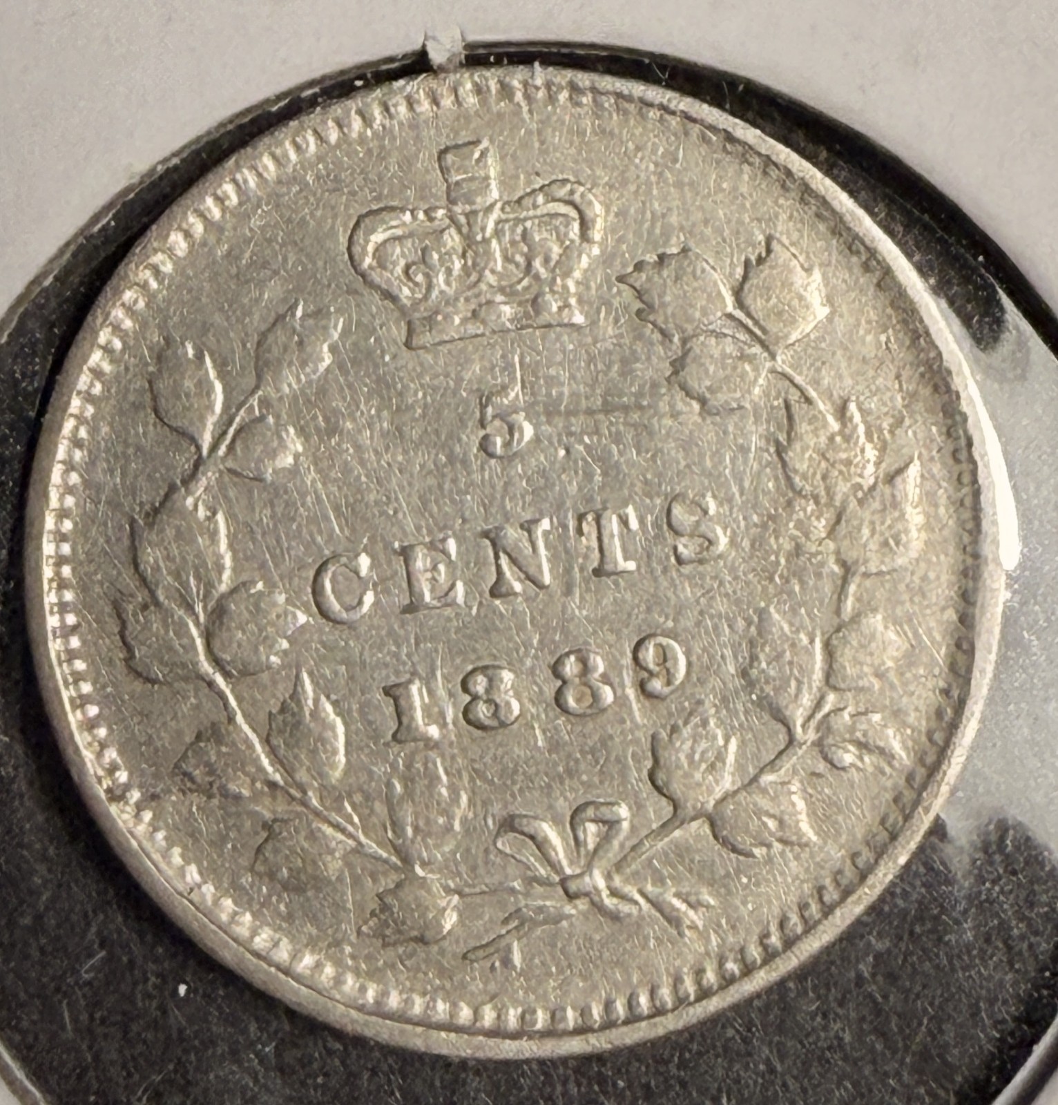1889 Canadian 5ct Silver, VF+. (18588)