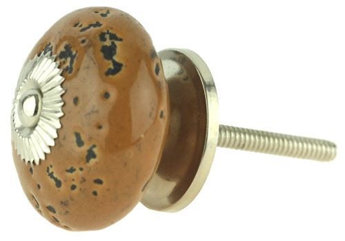1-9/16" Aged Ceramic Knob Tan