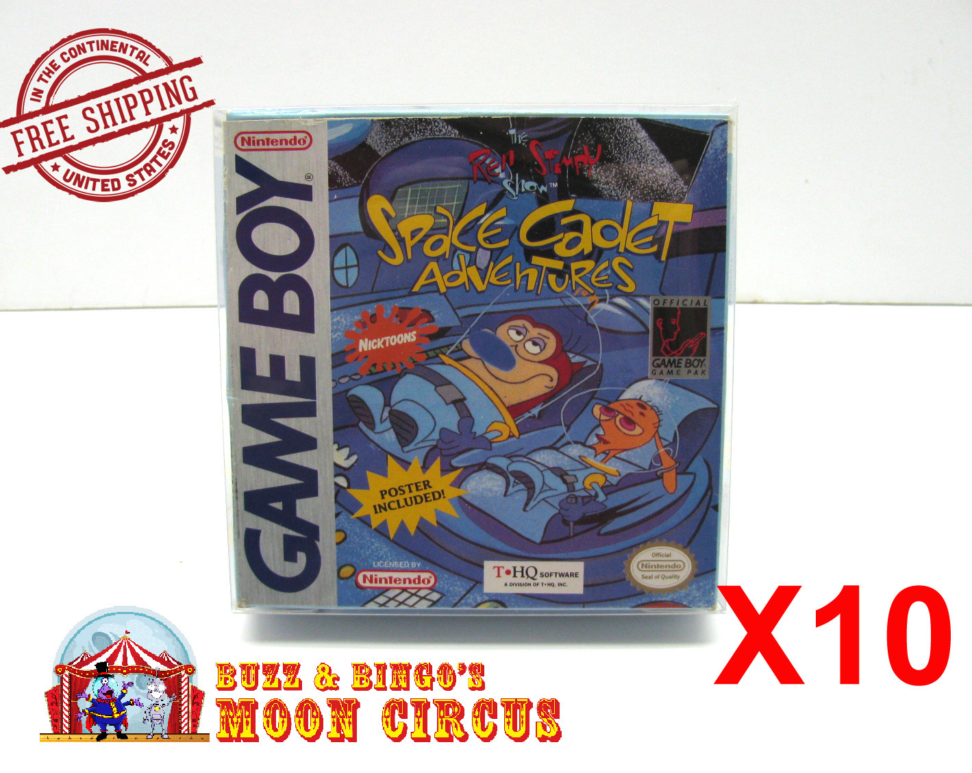 10x NINTENDO GAME BOY CLEAR PROTECTIVE BOX PROTECTOR SLEEVE CASE -FREE SHIPPING!