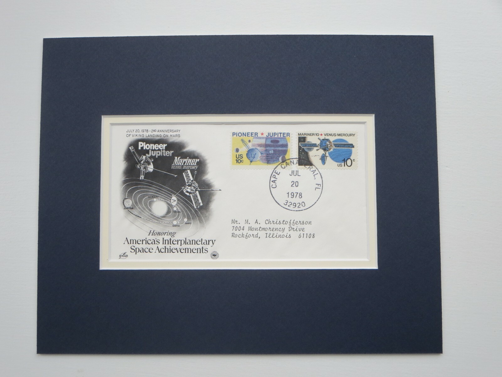 NASA Space Missions - Mariner 10 (Venus) & Pioneer (Jupiter) & First Day Cover