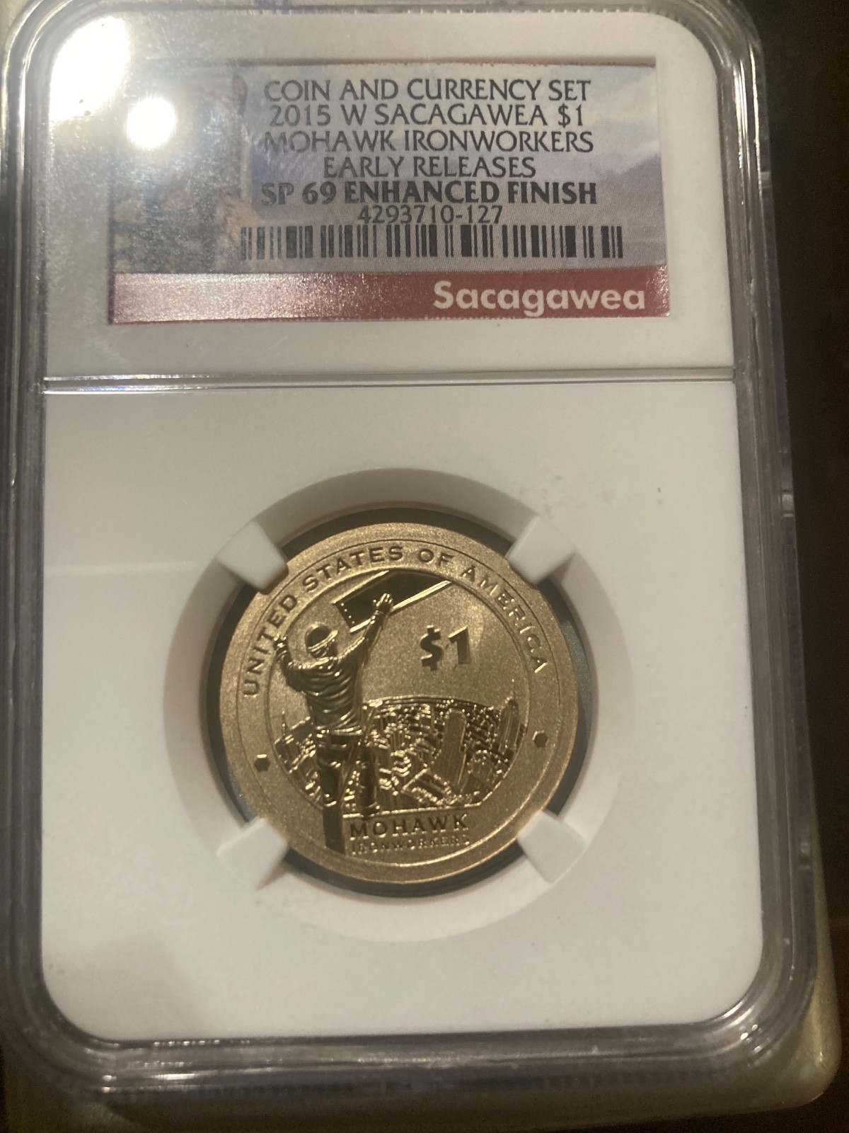 2015-W Sacagawea Dollar NGC SP 69 Enhanced Finish #GA6-46 "Mohawk Iron Workers"