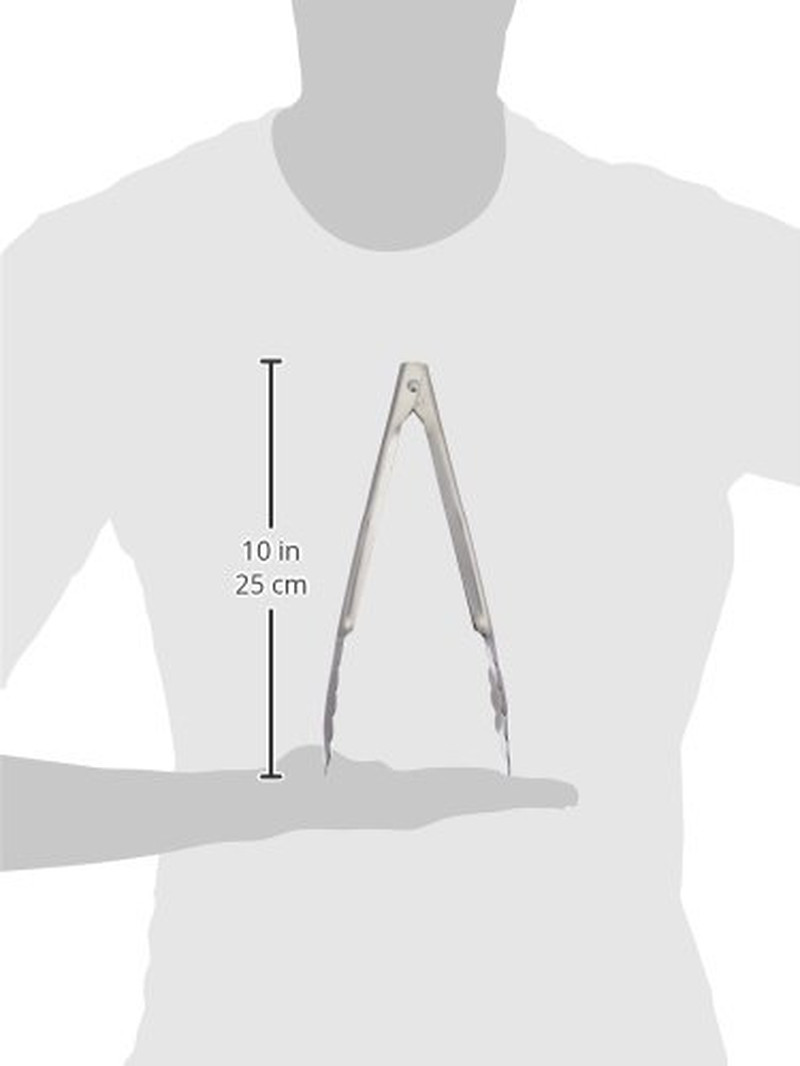 HDUT975 Tongs, 9.375" Length x 2" Width, Silver
