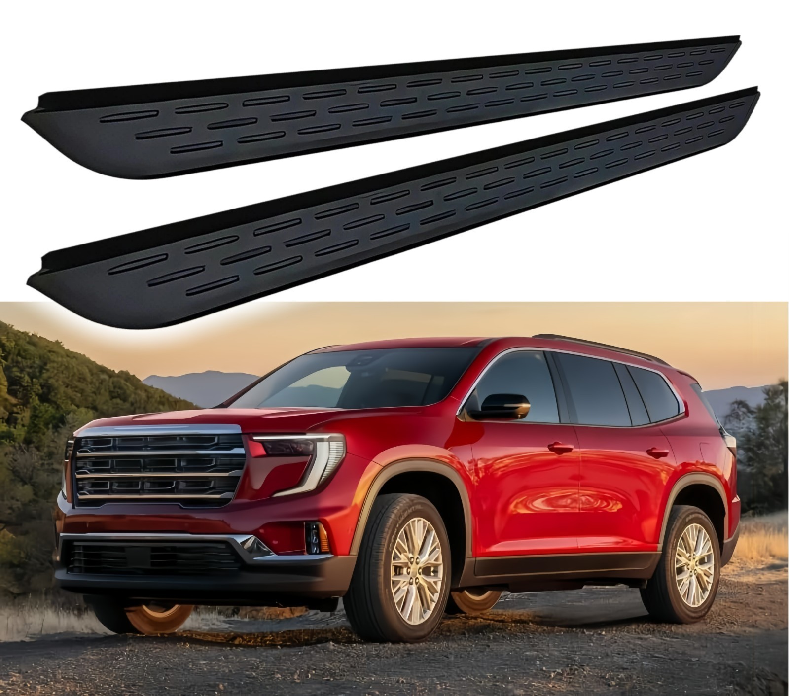 2PCS Running Boards Side Steps Fits For GMC Acadia 2024 2025 2026 Step Bars
