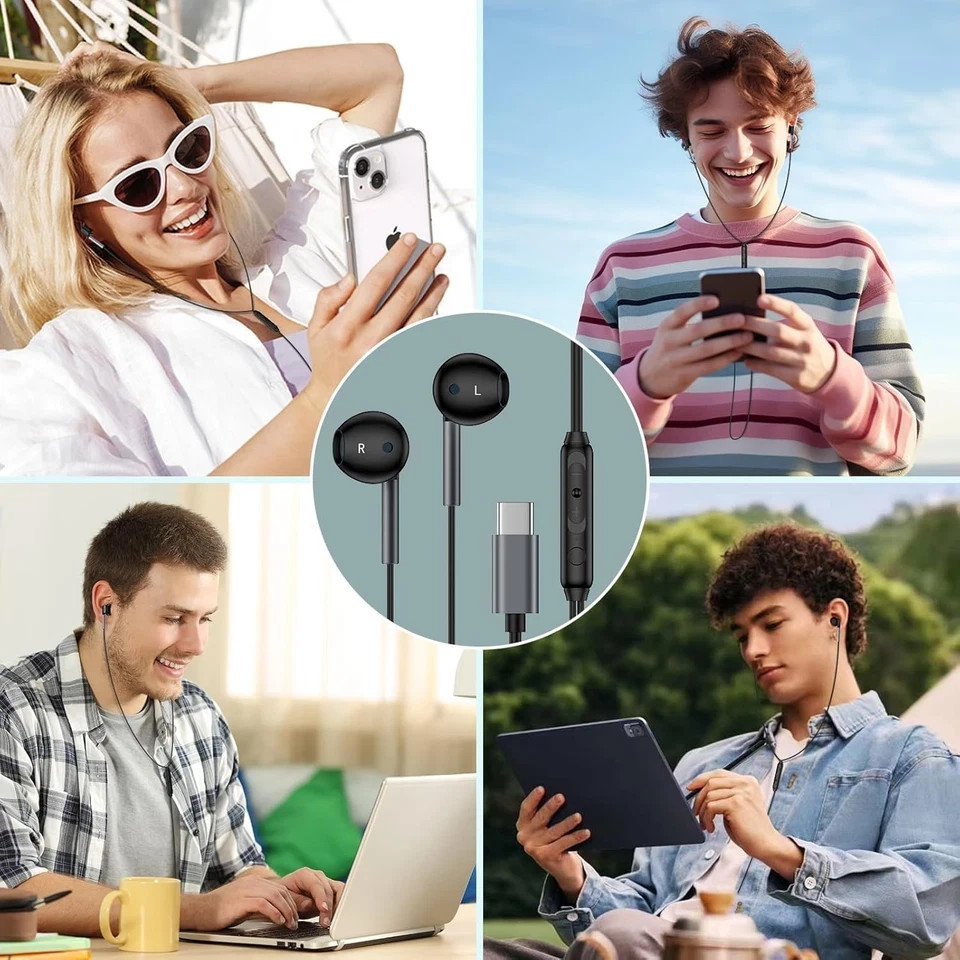 USB C Samsung Headphones Wired for Samsung Galaxy S25 Edge S24 Ultra S23 S22 S21