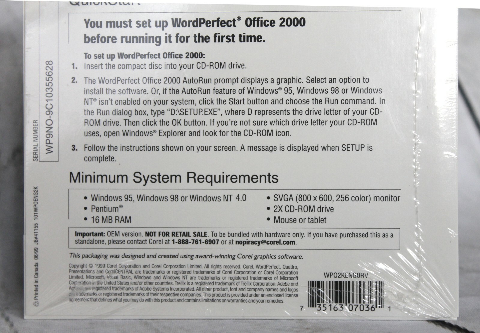 NEW Corel WordPerfect Office 2000